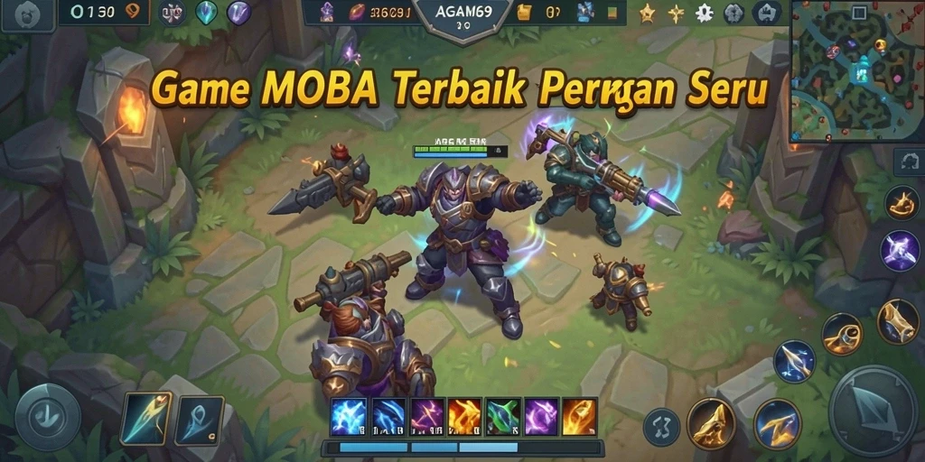 Tangkapan layar dari gameplay seru AGAM69 dalam pertarungan MOBA.