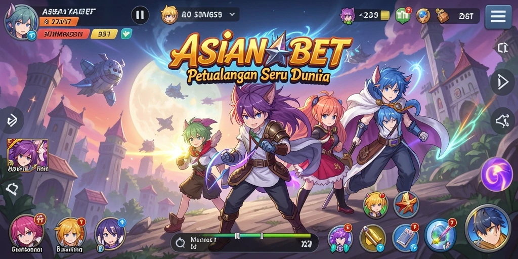 Tangkapan layar ASIANABET menampilkan karakter anime yang beraksi di pertempuran menarik.