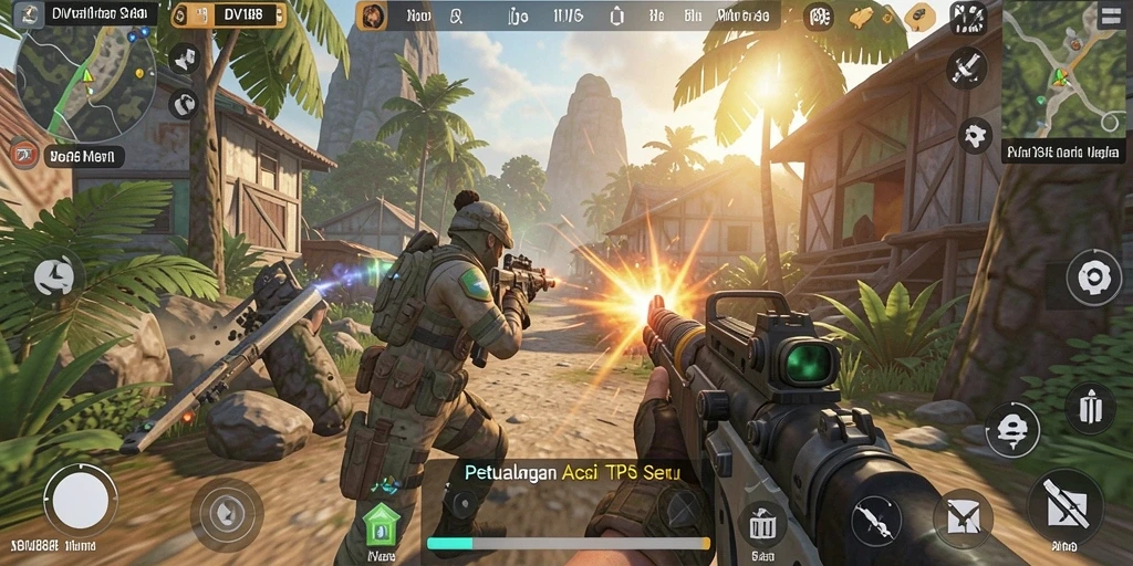 Gameplay seru dengan aksi tembak menembak yang mendebarkan.