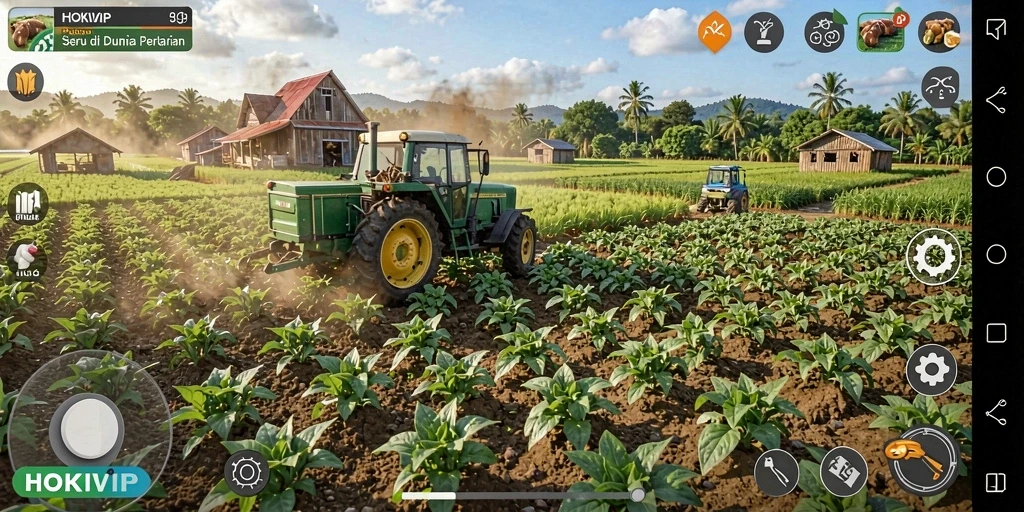 Tampilan gameplay HOKIVIP yang menantang dalam pertanian.