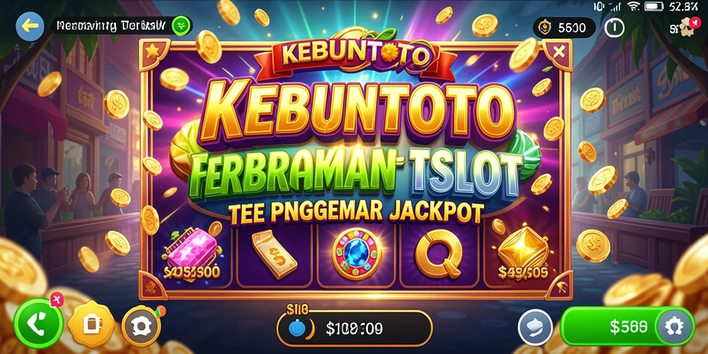 Tampilan menarik gameplay KEBUNTOTO dengan simbol slot yang penuh warna.