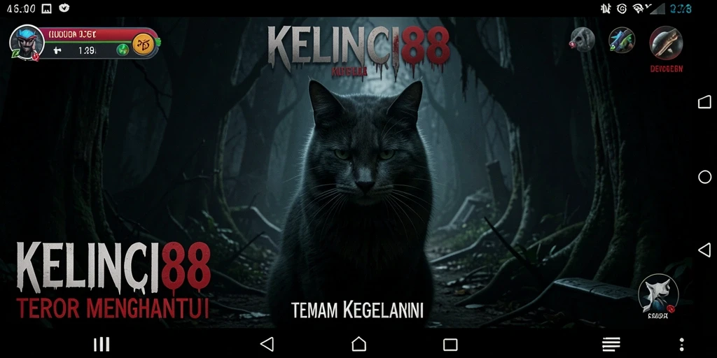 Tampilan gameplay KELINCI88 yang menyeramkan dan penuh misteri.