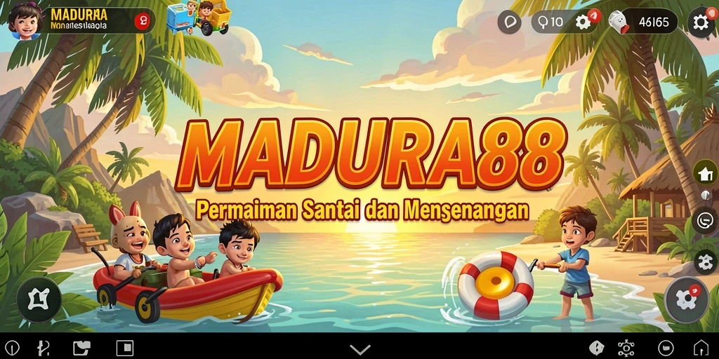 Gambar tampilan gameplay menarik MADURA88 yang penuh warna.