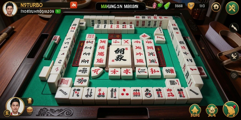Screenshot utama menampilkan gameplay Mahjong yang seru.