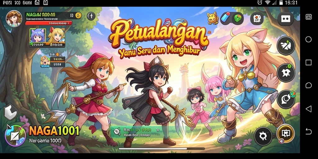 Tampilan gameplay NAGA1001 dengan karakter anime aksi seru.