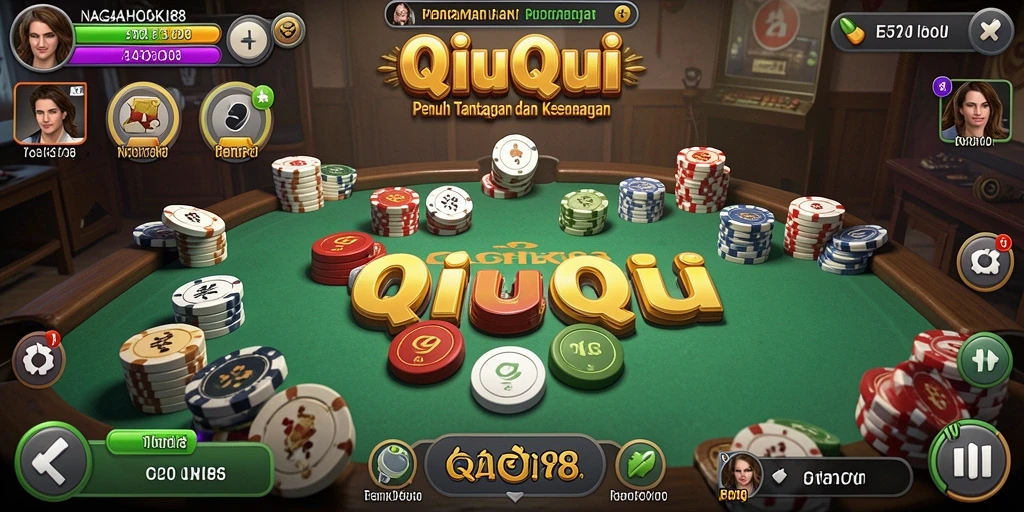 Screenshot gameplay NAGAHOKI88 menampilkan suasana permainan QiuQiu yang seru.