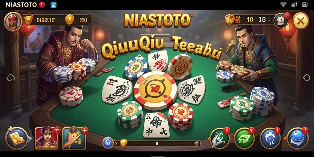 Screenshot gameplay NIASTOTO yang menampilkan keseruan QiuQiu.