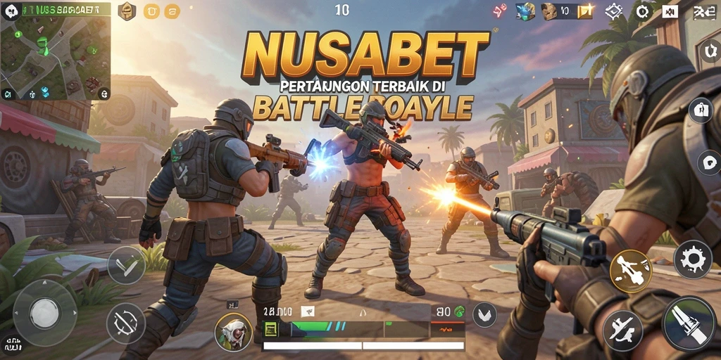 Gameplay NUSABET yang mendebarkan di medan pertempuran Battle Royale.