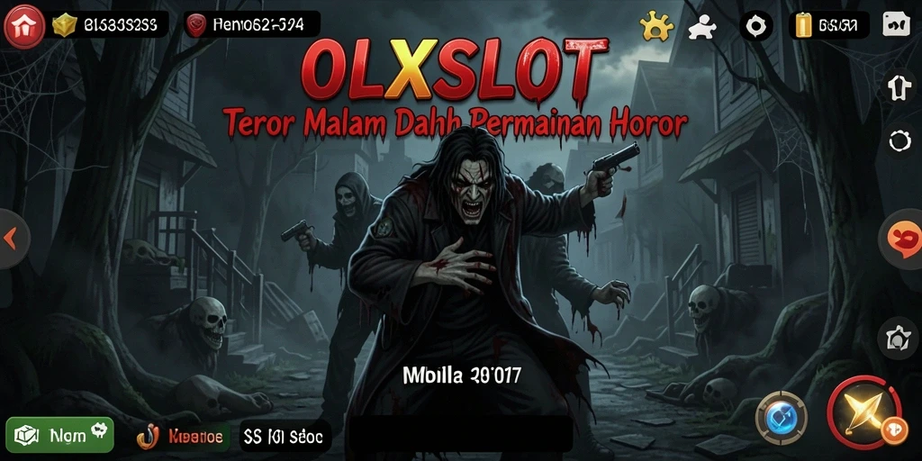 Screenshot gameplay dari OLXSLOT yang menunjukkan suasana horor yang mencekam.
