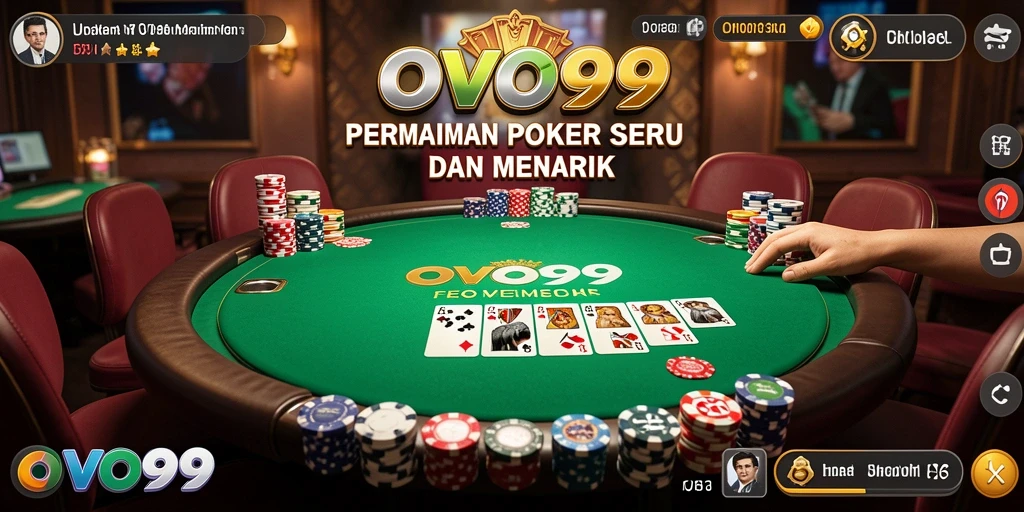 Screenshot OVO99 menampilkan gameplay Poker yang menarik dan seru.