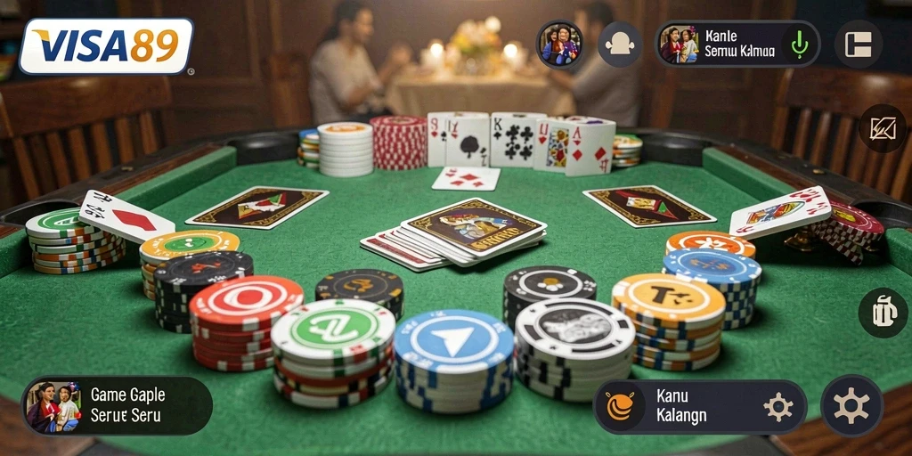 Tangkapan layar gameplay <strong>VISA89</strong> yang menunjukkan keseruan bermain Gaple.